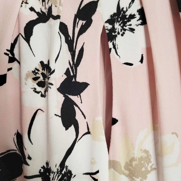 London Times Women's Pleated Neck Sleeveless Midi Dress Blush/Taupe/Ivory 6 - Picture 4 of 9